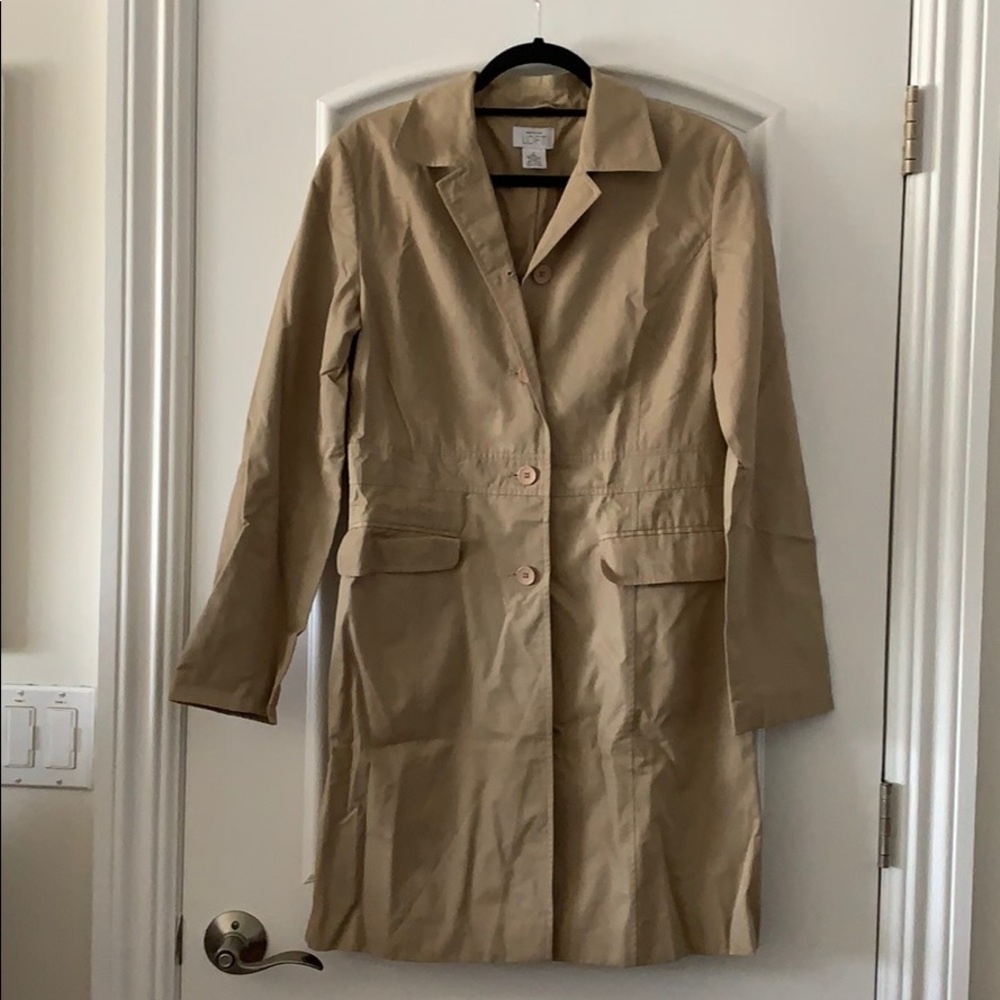 Ann Taylor Loft Khaki Raincoat/ Trenchcoat size Sm